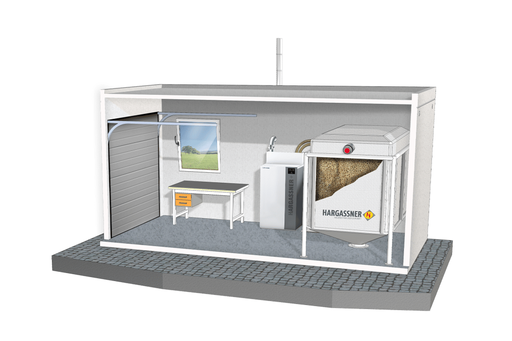 Externe Eco-Box mit Pelletanlage | Hargassner